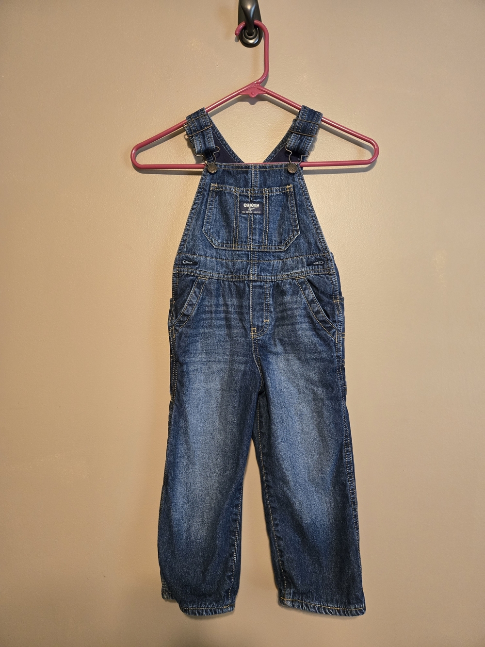 OshKosh B'gosh Fleece Lined Denim Overalls 3T